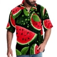 thumbnail image 1 of Watermelon Men's Casual Printed Button Down Short Sleeve Beach Shirts, 1 of 6