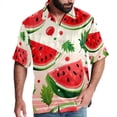 thumbnail image 1 of Watermelon Men's Short Sleeve Button Down Casual Beach Printed Shirts, 1 of 6