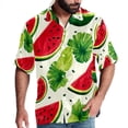 thumbnail image 1 of Watermelon Men's Short Sleeve Button Down Casual Beach Printed Shirts, 1 of 6
