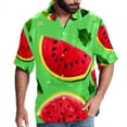 thumbnail image 1 of Watermelon Men's Short Sleeve Casual Printed Button Down Beach Shirts, 1 of 6