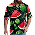 thumbnail image 1 of Watermelon Men's Short Sleeve Poplin Shirt, Button Down Casual Summer Beach Printed Unisex Shirt, 1 of 6