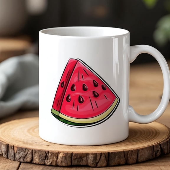 Watermelon Mug 0 ml Cute Fruioffee Cup Summer Gift Idea Fun Ceramic Mug Tropil Fruit Lover Gift.