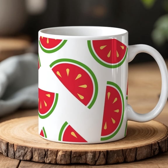 Watermelon Mug 0ml Summer Fruit Pattern Cup Cute Coffee Mug Tropil Kitchen Gift Juicy Vibes Design.