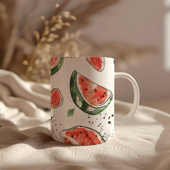 Watermelon Mug, Fruit Mug, Summertime Fruit Mug, Fruity Mug, Fruioffee Mug, Summer Fruit Mug, Fruieramic Mug, Ceramic Mug, Watermelons.