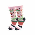 thumbnail image 1 of Watermelon One Size Fits Most Pink Ladies Crew Socks, 1 of 1