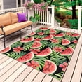 thumbnail image 1 of Watermelon Outdoor Rug for Patio/Deck/Porch, Non-Slip Large Area Rug 5 x 8 Ft, Summer Fruit Green Tropical Palm Leaf Flower Indoor Outdoor Rugs Washable Area Rugs, Camping Rug Carpet Runner, 1 of 8