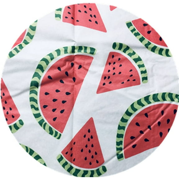 Watermelon PEVA Vinyl Flannel Backed Tablecloth (60" Round)