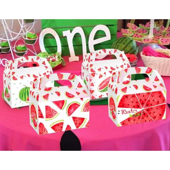 Watermelon Paradise Party Gift Box 12pcs - Red & Green Contrasting Design Summer Fresh Theme Birthday Party Gift Set