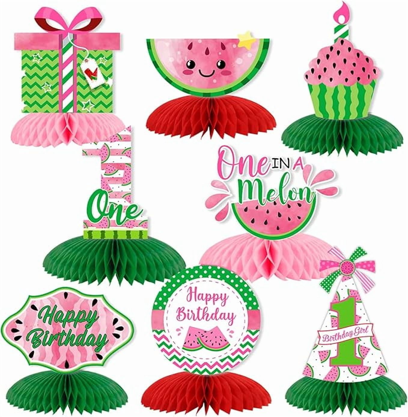 Watermelon Party Decorations,One in a Melon Party Decorations Watermelon Honeycomb Centerpieces, Watermelon 1st Birthday Decor for Summer Fruit Birthday Baby Shower Party Supplies