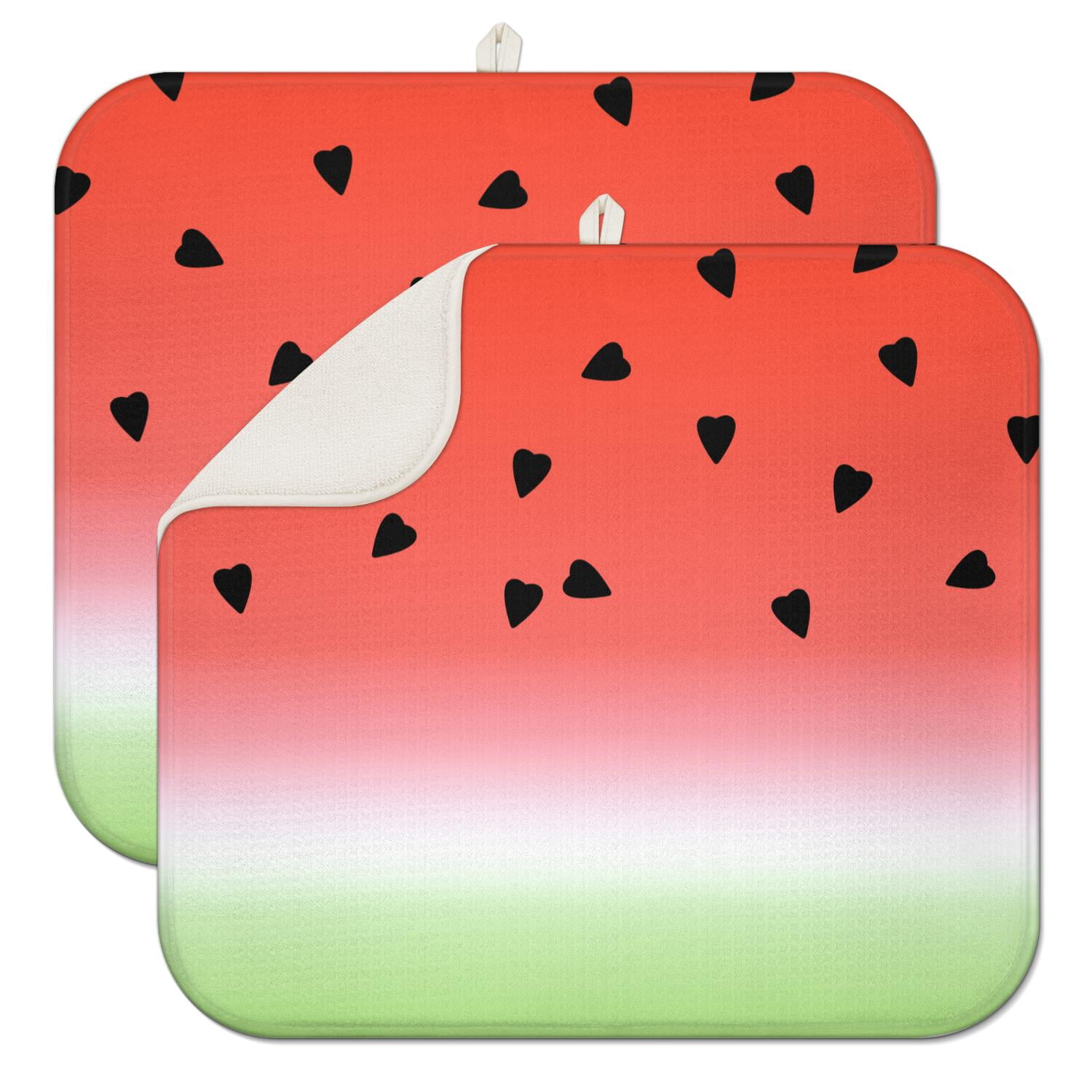 Watermelon Button Mat Watermelon Party Print Dish Mat – Summer Themed Kitchen Pad, Cute ...