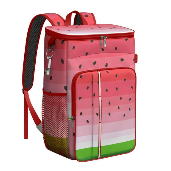 Watermelon Party Theme Cooler Backpack, Leakproof Insulated Lunch Bag for Tropical Vacations and Outdoor Use