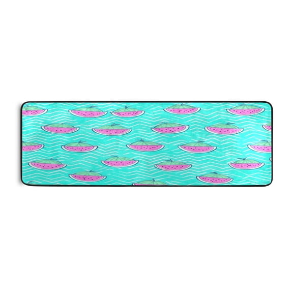 Watermelon Pattern 72x24" Runner Rug, Non-Slip Memory Foam Cushion, Anti-Crease for Hallways and Bedrooms