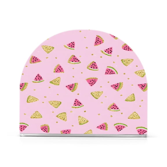 Watermelon Pattern Design Napkin Holder Acrylic Napkin Dispenser Clear Modern Tabletop for Kitchen Counter 2 Pack