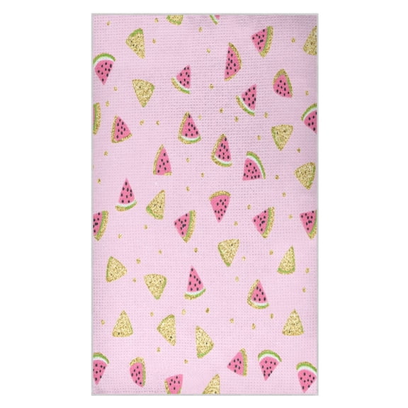 Watermelon Pattern Design Waffle Kitchen Towels 18x30 in Soft Absorbent Quick Dry Dishcloths