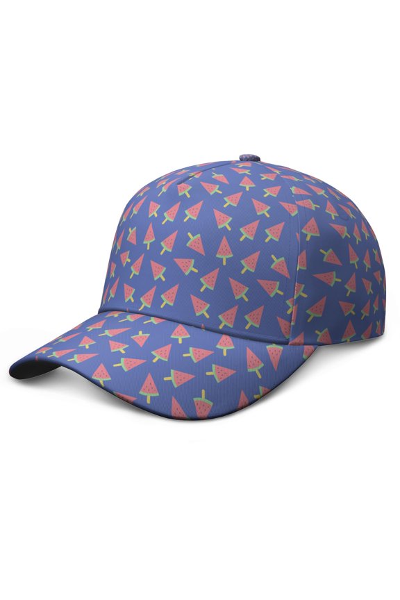 Watermelon Pattern Print Summer Tropical Fruit Cute Watermelon Lovers Sunshine Beach Summer Party Fresh Geometric Refresh Adjustable Dad Hat
