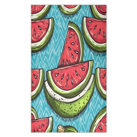 Watermelon Pattern Style Waffle Kitchen Towels 18x30 in Soft Absorbent Quick Dry Dishcloths