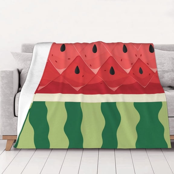 Watermelon Pattern Warm Cozy Plush Throw Blanket for Couch Bed Sofa 60"x50"