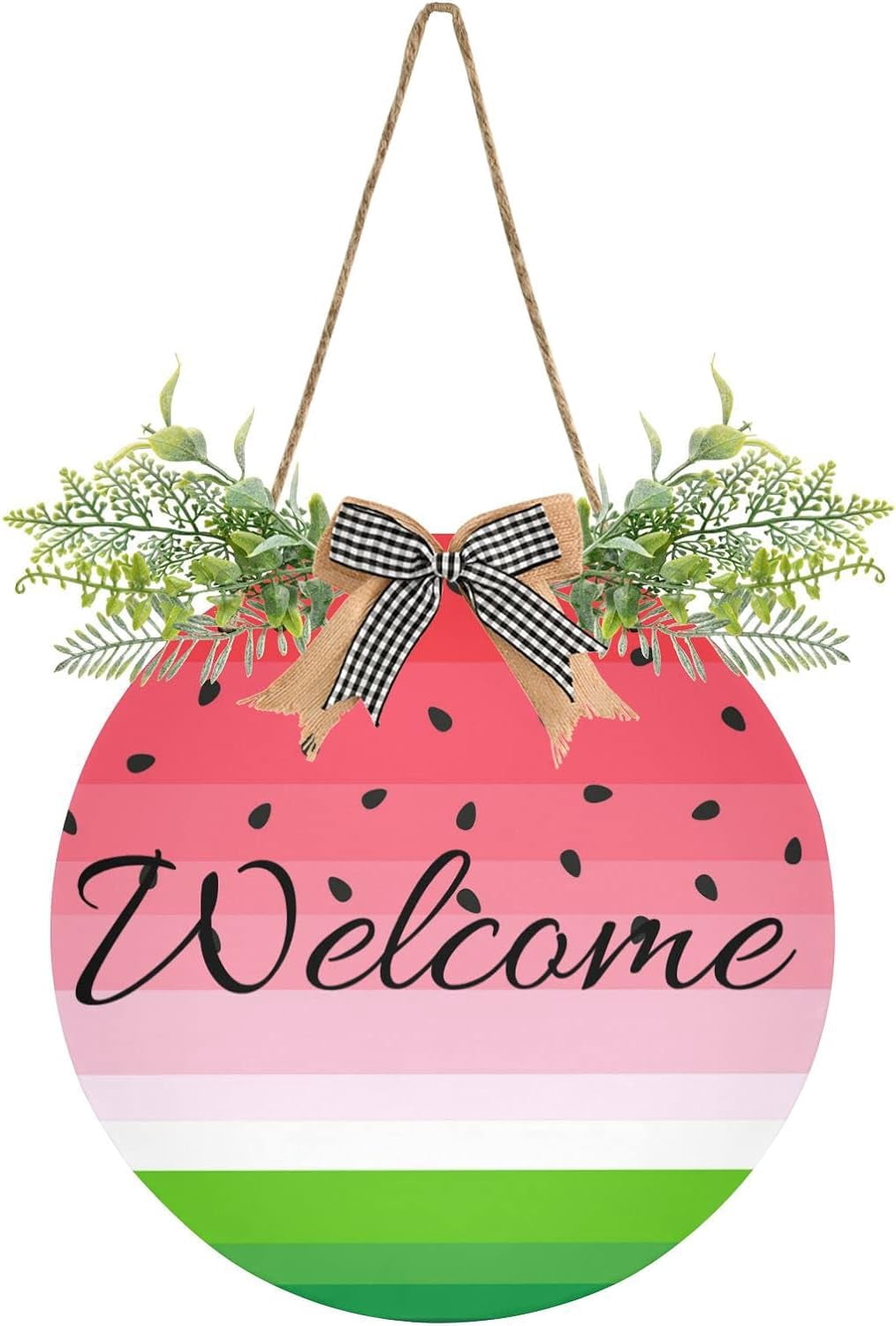 Watermelon Pattern Welcome Sign for Front Door, Round Sign Hanging ...