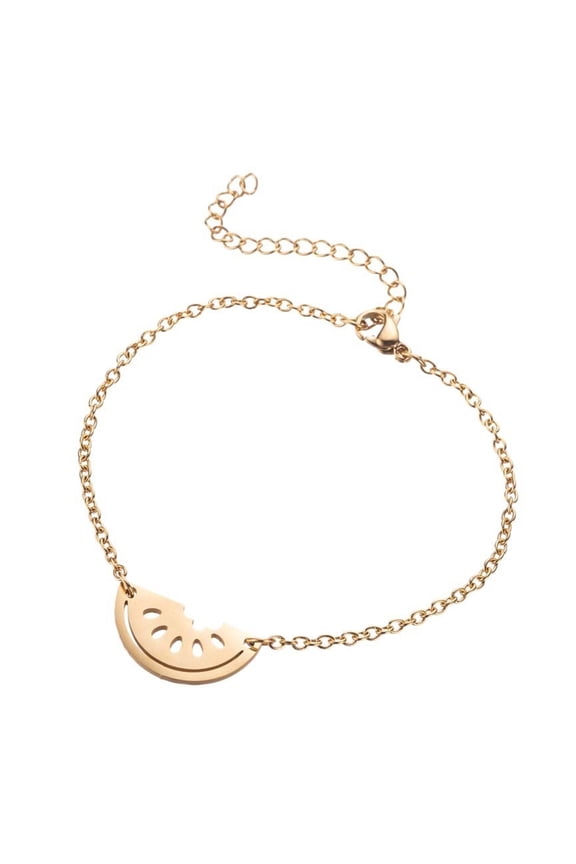 Watermelon Pendant for Stylish Women Stainless Steel Handchain Adjustable Length Wristband Party Accessory