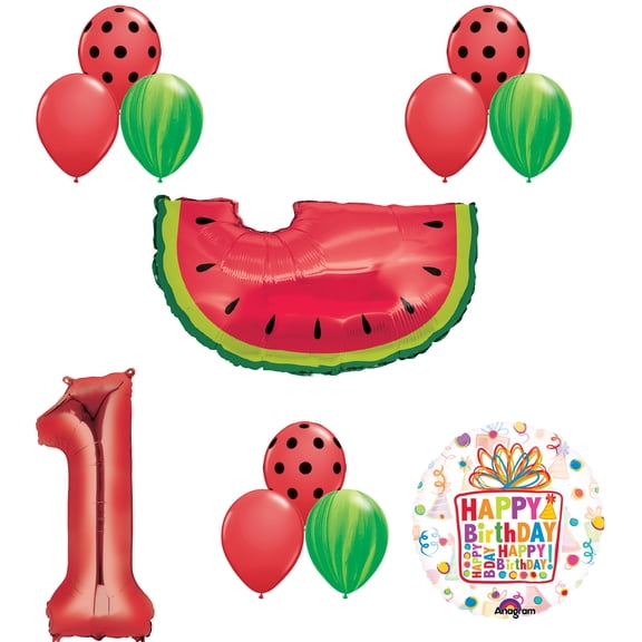 Watermelon Picnic 1st Birthday Party Supplies and Balloons Decoration
