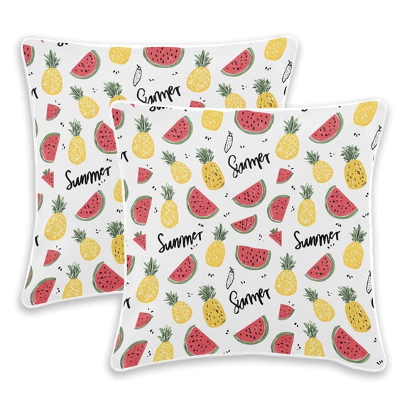 Watermelon Pineapple Pattern Throw Pillow Covers Soft Burnout Velvet ...