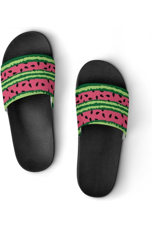 Watermelon Pink Green Slippers for Women Rubber Slides Womens Sandal Slippers