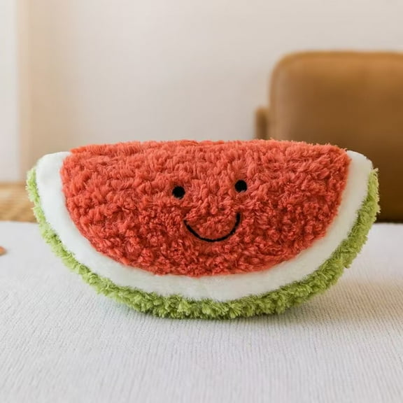 Watermelon Plush Pillow, Gaqring Cute Fruit Soft Toys Stuffed Doll, Realistic Design Machine Washable Plush Toy for Sofa Bedroom Decor Gift