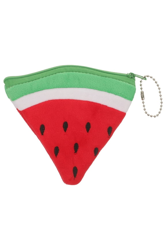Watermelon Plush Wallet Zipper Purse Holder Pouch Women Key Fobs Miss Cartoon Case Red