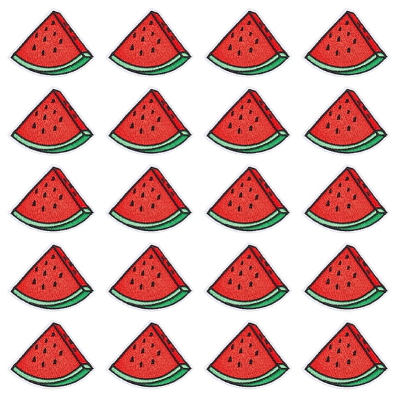 Watermelon Polyester Embroidered Cloth Patch Computerized Embroidery Cloth Iron on/Sew on Patches Costume Accessories Appliques Red 52x65x1.5mm