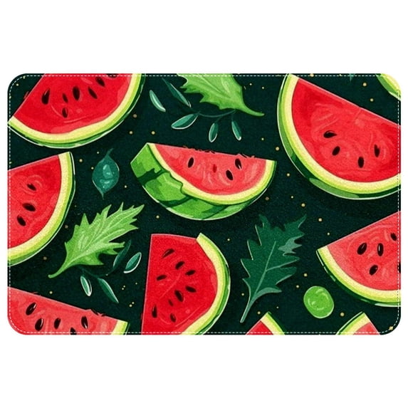 Watermelon Polyester Non-Slip Machine Washable Floor Mat: Outdoor Carpet Floor Mats
