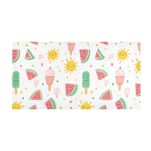 Watermelon Popsicle Pattern Bath Mat 39x20 Inch Soft Absorbent Non-Slip Plush Bathroom Rug for Floor