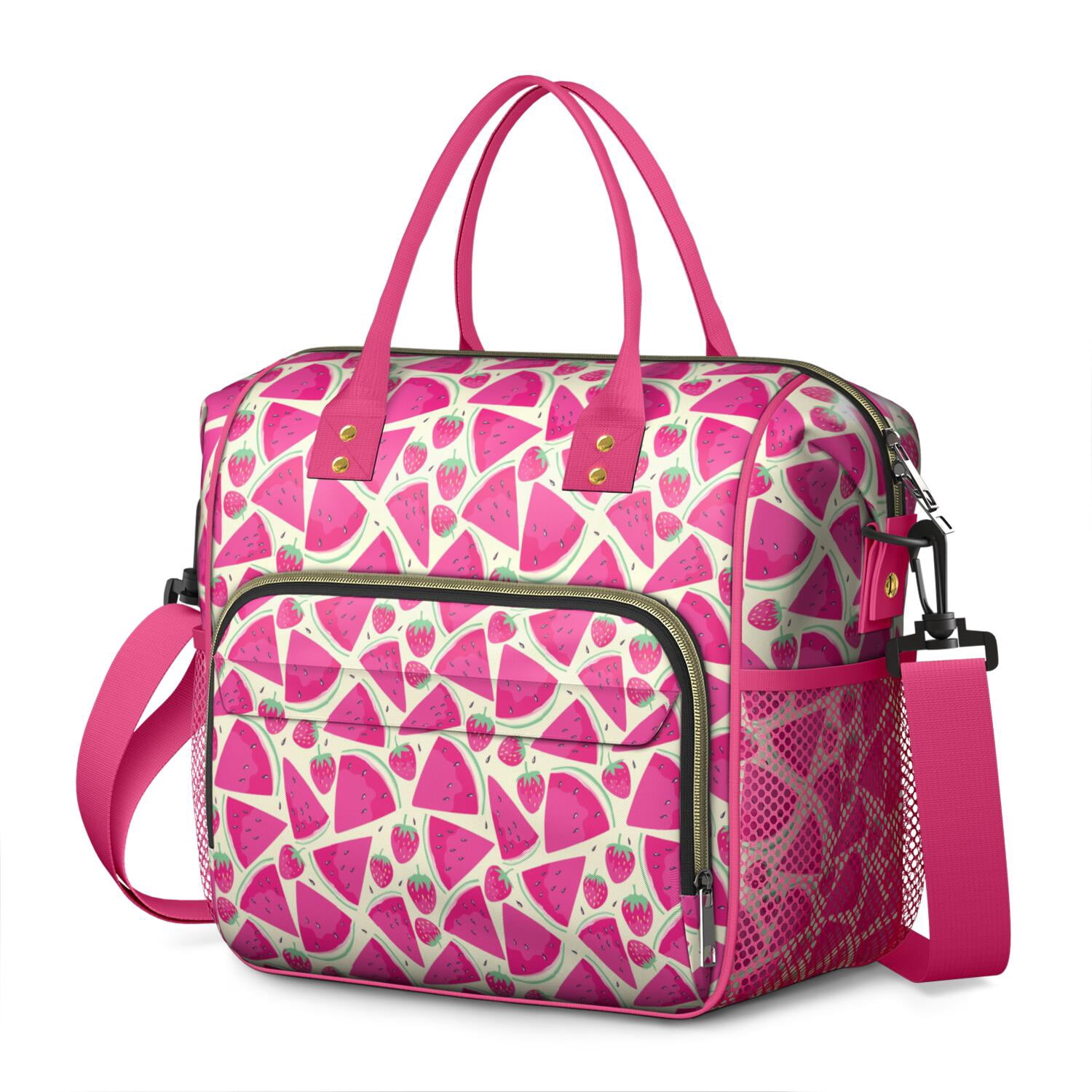 Watermelon Print Insulated Lunch Tote Bag - Leakproof Cooler Bag for Office, Beach & Summer Party, Multi-Pocket Waterproof Thermal Tote for Fruits & Food