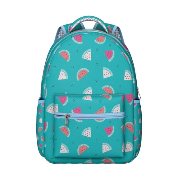Watermelon Print School Backpack - Durable Bookbag for College Students, Spacious Laptop Backpack with Organizational Pockets, Fashionable Gift for Teens, Comfortable for All-Day Campus Use