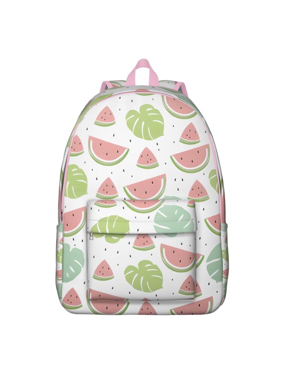 Watermelon Print Travel Backpack, Summer Party Vibes with Fresh Tropical Fruit Design and Cute Watermelon Pattern for Everyday Use