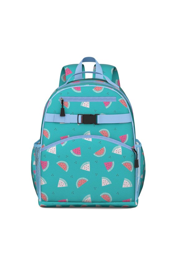 Watermelon Print Waterproof School Backpack - Ergonomic Travel Daypack with Breathable Padded Straps for Teens & Students