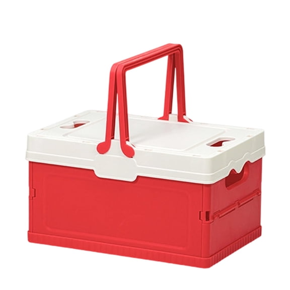 Watermelon Red Outdoor Camping Folding Box Car Trunk Storage Container For Picnic Travel Household Organization Small Size Watermelon Red 0.683 Lbs