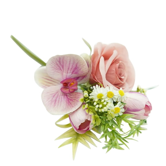 Watermelon Red Simulated Bouquet, Large Rose Fake Flower, Silk Flower Orchid With Realistic Layout, No-Maintenance Plastic And Fade-Resistant Material For Dining Table, Living Room, Office