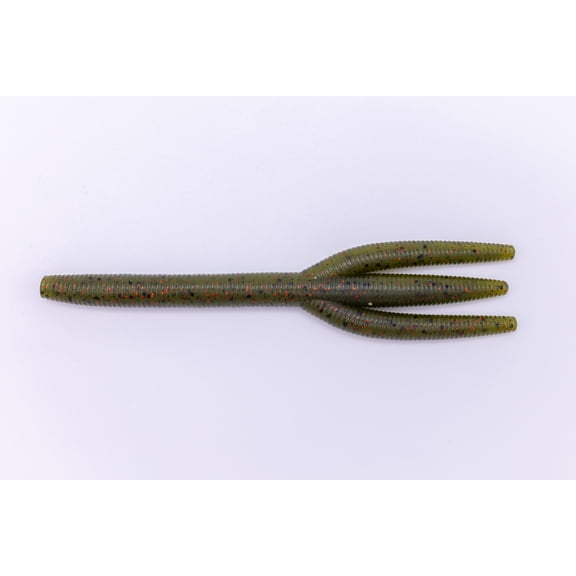 Watermelon Red Triple Threat 5" Soft Plastic Fishing Lure 6-Pack | Vibrating Senko Style Worm Bait with Dual Kicking Legs | Bass, Trout & Walleye Lure | Wacky Rig, Ned Rig, Belly Hook Compatible