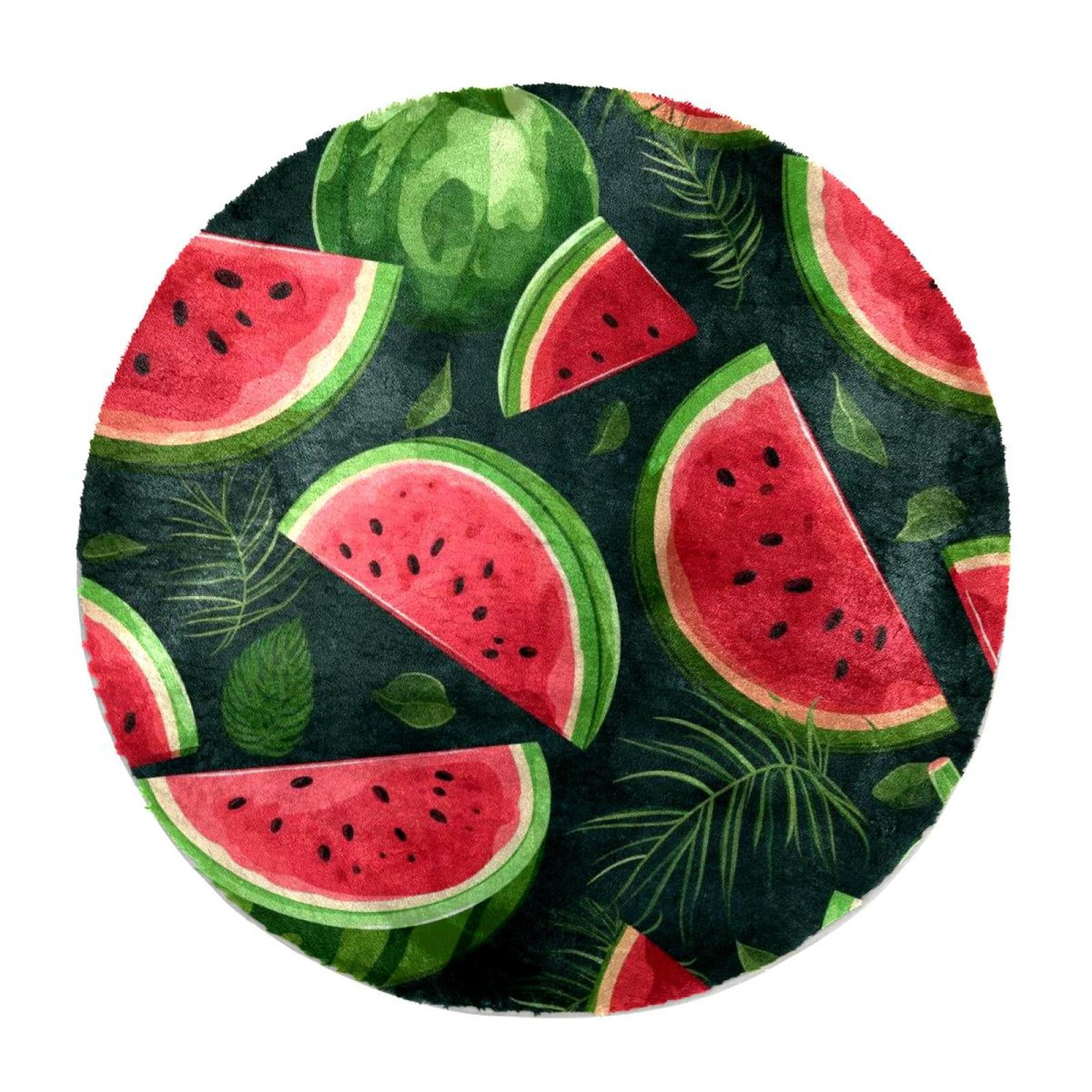 Watermelon Rug Non-Slip Round Area Rug for Bedroom Living Room Study ...