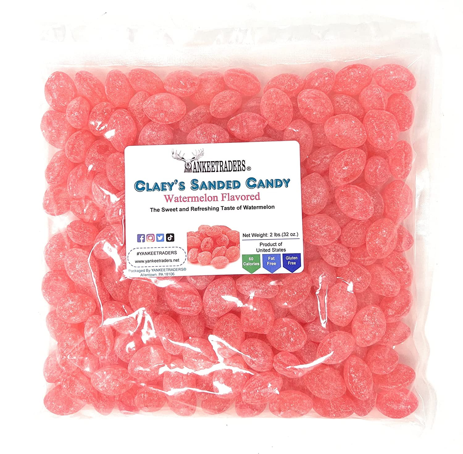 Watermelon Sanded Candy Drops 2 Lbs Old Fashioned Flavor