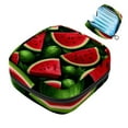 thumbnail image 1 of Watermelon Sanitary Napkin Storage Bag, Menstrual Pad Bag Portable Nylon Oxford Cloth Menstrual Cup Pouch with Zipper for Teen Girls Women Ladies, 1 of 7
