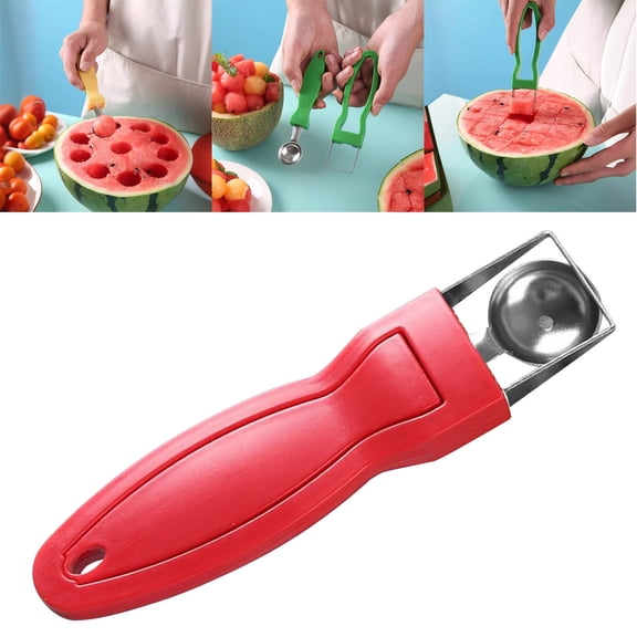 Watermelon Scooper And Slicer - 2-In-1 Fruit Scooping Tool And Melon Baller Set Melon Baller Scoop for Quick Watermelon Cubes, Fruit Prep, And Summer Snacking - Nesting Kitchen Essentials