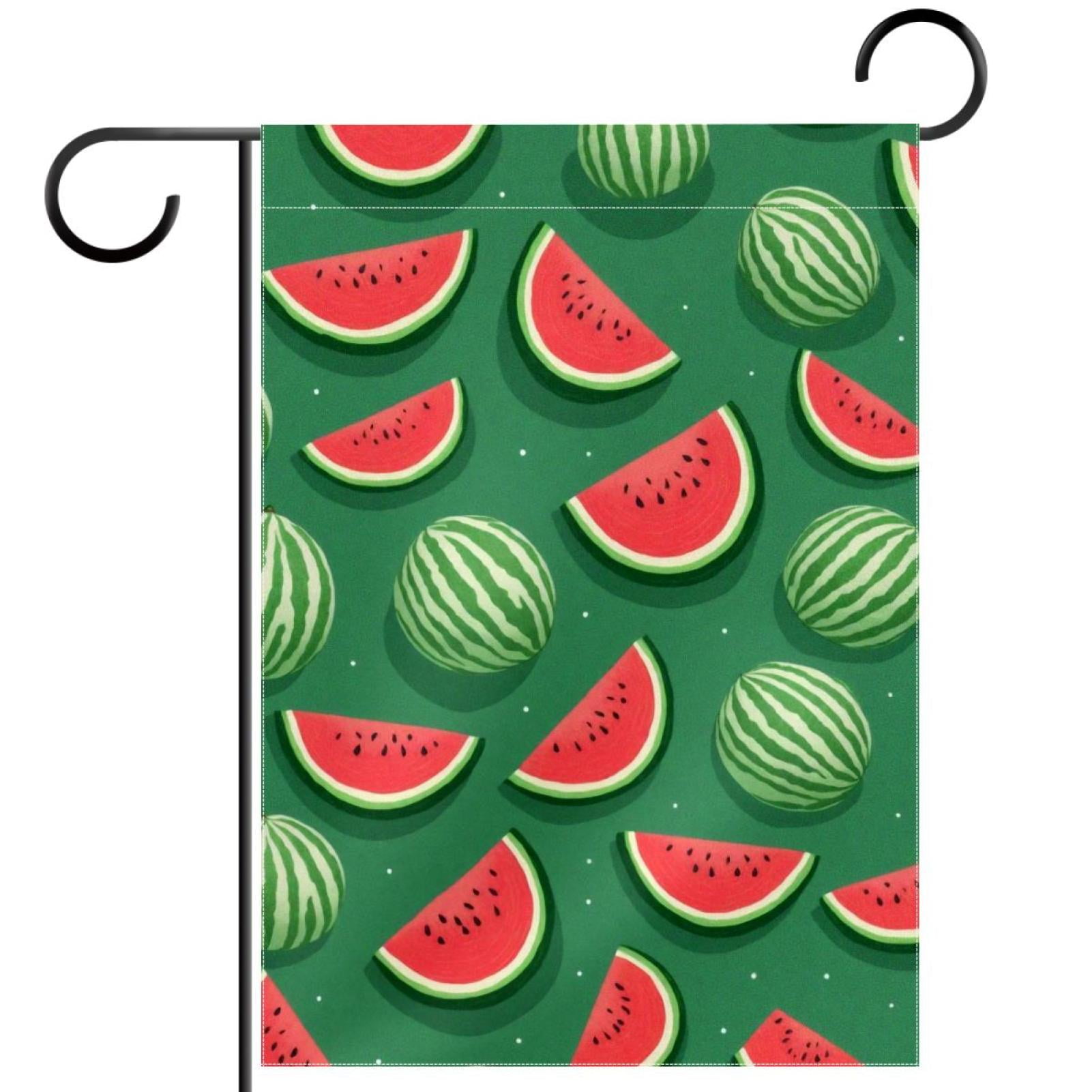 Watermelon Seamless Pattern Double Sided Garden Flag Decorative Weather Resistant Yard Flag, Large DIY Vertical Flag for Farmhouse Patio Lawn, 28x40 Inch