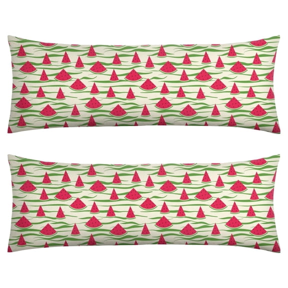 Watermelon Seed Throw Pillow Case Cute Black Seed Pattern on Pink & Green, Kawaii Fruit Lover Design, Soft Velvet for Nursery, Playroom Decor