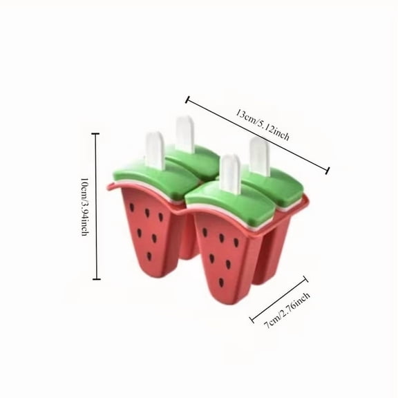 Watermelon Shape Ice Cream Mold with Lid - Fun DIY Popsicle Maker for Homemade Frozen Treats