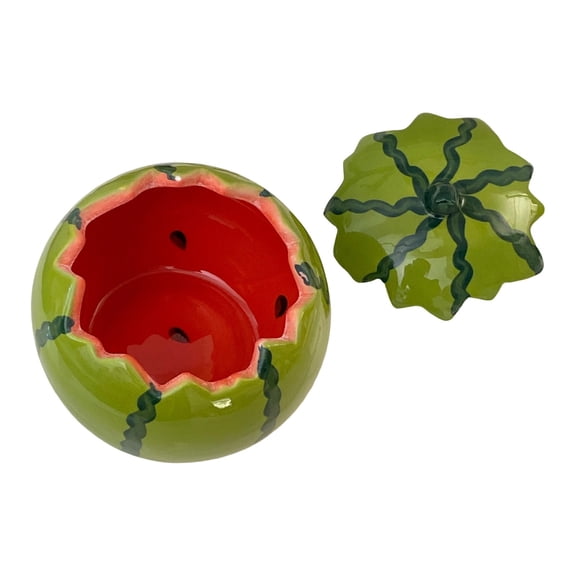 Tableware Bowls,Watermelon Shaped Ceramic Dessert Bowl with Matching Lid