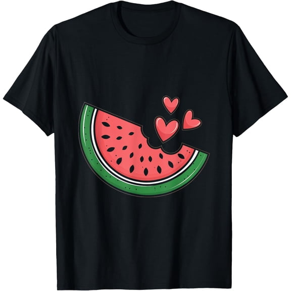 Watermelon Slice Summer Love Fruit Hearts Watermelon T-Shirt