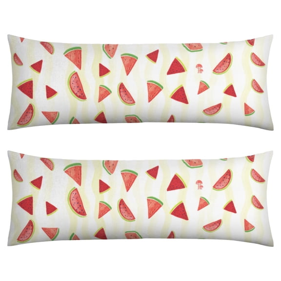 Watermelon Slice Throw Pillow Refreshing Summer Fruit Pattern, Cute Tropical Beach Design, DoubleSided Premium Velvet Cushion Cover for Porch, Patio, Poolside Decor