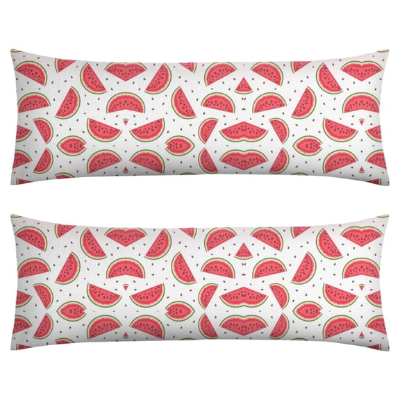 Watermelon Slice Throw Pillow Refreshing Summer Fruit Pattern, Cute Tropical Beach Design, DoubleSided Premium Velvet Cushion Cover for Porch, Patio, Poolside Decor
