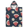 Watermelon Slice and Daisy Kid Hooded Beach Towel 35.4x27.5 inch Bath